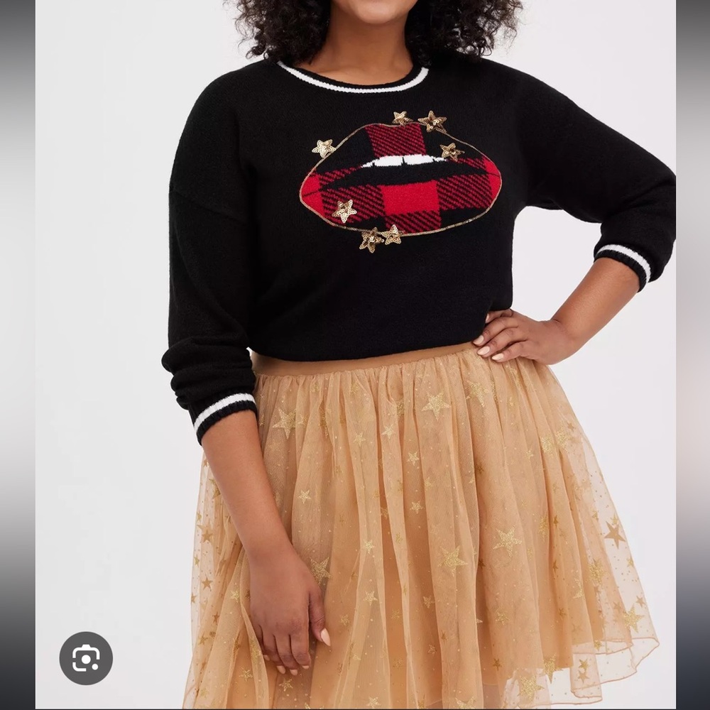 Torrid  lips pullover sweater NWT